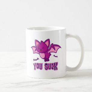 Cute och Funny Halloween Vampire Fladdermus You Su Kaffemugg