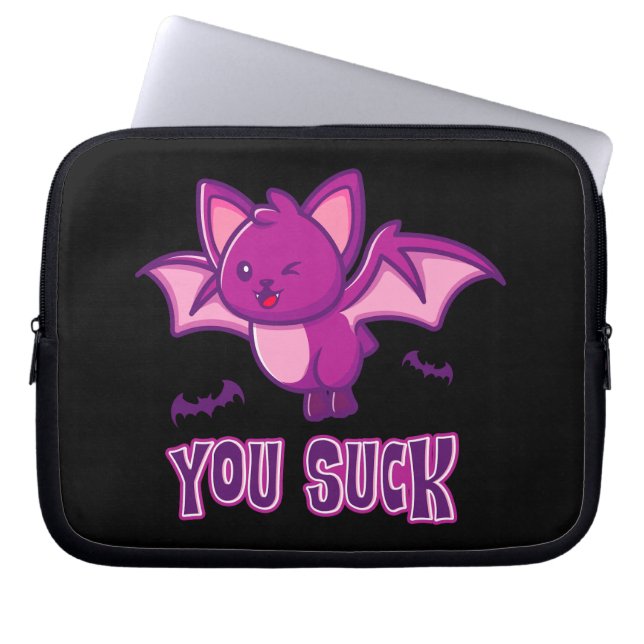 Cute och Funny Halloween Vampire Fladdermus You Su Laptop Fodral (Framsidan)
