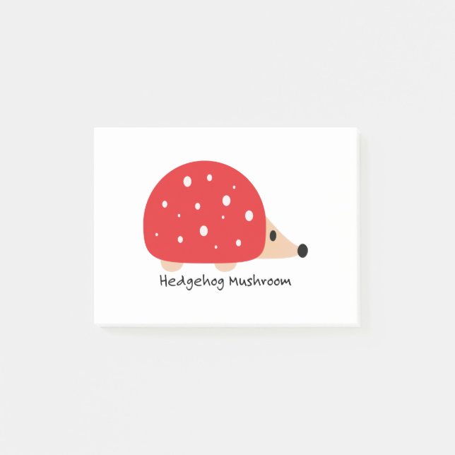 Cute och Funny Hedgehog Mushroom Post-it Block (Framsida)