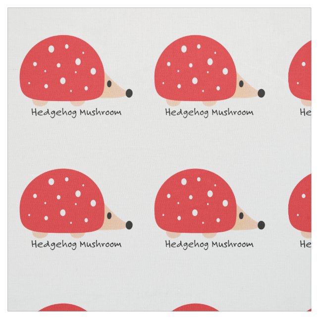 Cute och Funny Hedgehog Mushroom Tyg (Provkarta)