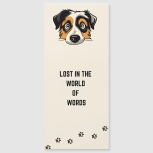 Cute och Funny-hund, bokmärke med citat