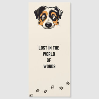 Cute och Funny-hund, bokmärke med citat