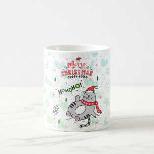 Cute och Funny Kat-jul glatta Hälsning Kaffemugg