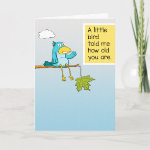 Cute och Funny Little Bird sa åt mig att föda Kort