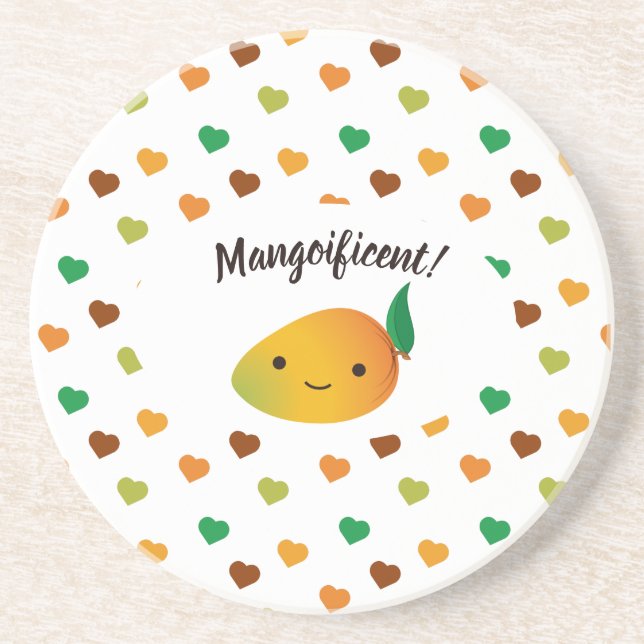 Cute och Funny Mangoificent Mango Underlägg (Framsidan)
