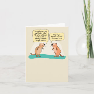 Cute och Funny Otter Puns-årsdag Kort