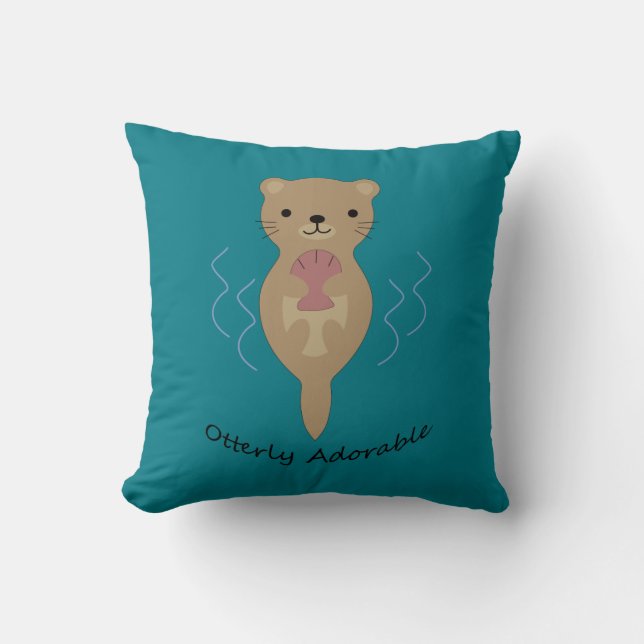 Cute och Funny Otterly Otter Kudde (Framsida)