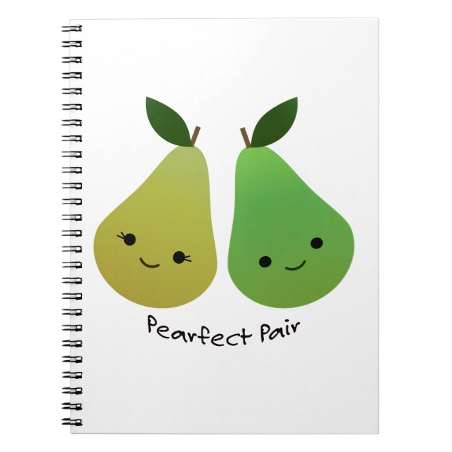 Cute och Funny Pearfect Pair Pears Anteckningsbok (Framsidan)