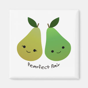 Cute och Funny Pearfect Pair Pears Magnet