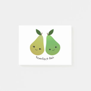 Cute och Funny Pearfect Pair Pears Post-it Block
