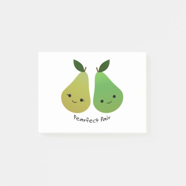 Cute och Funny Pearfect Pair Pears Post-it Block (Framsida)