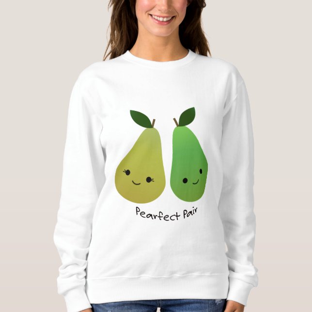 Cute och Funny Pearfect Pair Pears T Shirt (Framsida)