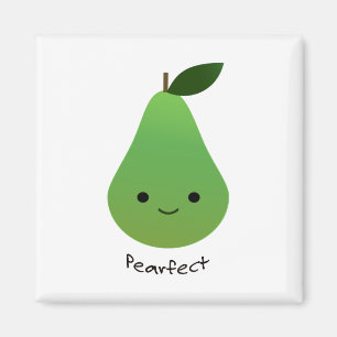 Cute och Funny Pearfect Pear Magnet