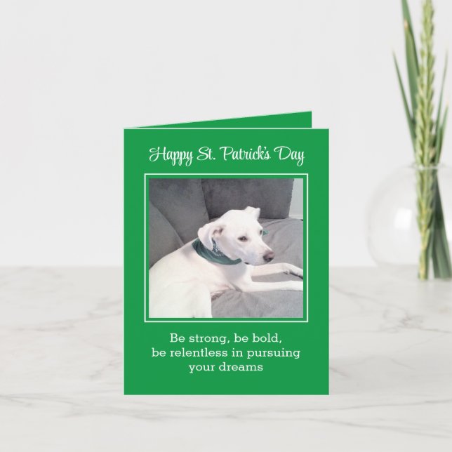Cute och Funny Puppy Hund St patrick's day Kort (Framsida)