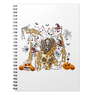 Cute och Funny Spooky Evil Cats Anteckningsbok