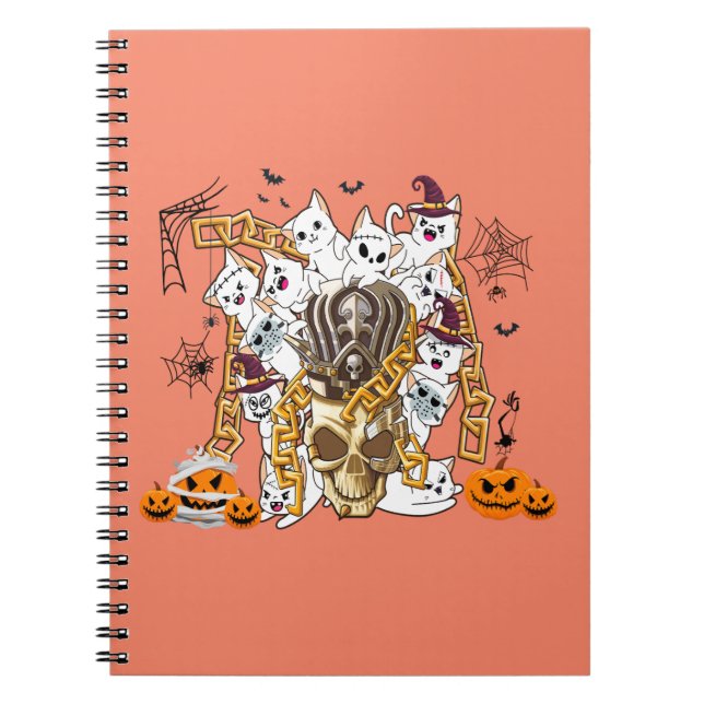 Cute och Funny Spooky Evil Cats Anteckningsbok (Framsidan)