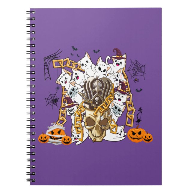 Cute och Funny Spooky Evil Cats Anteckningsbok (Framsidan)