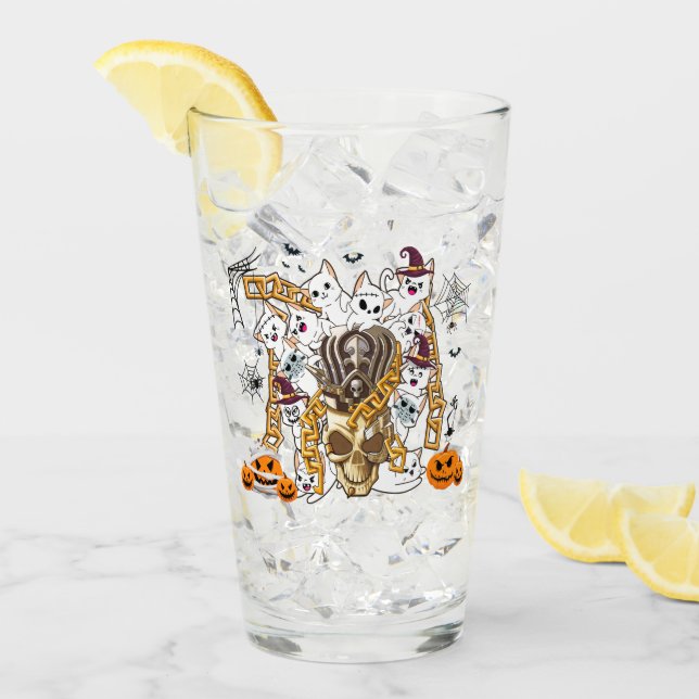 Cute och Funny Spooky Evil Cats Glaskopp (Framsida Ice)