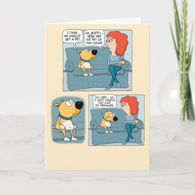 Cute och Funny Stressat Hund Birthday Kort (Framsida)