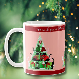 Cute och Grönt Cat Julgran Anpassningsbar Mugg