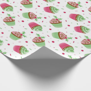 Cute och gullig julkaka, färgad presentpapper