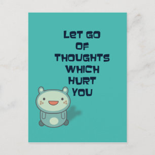 Cute- och inspirationsmässigt uppmjukande citat vykort