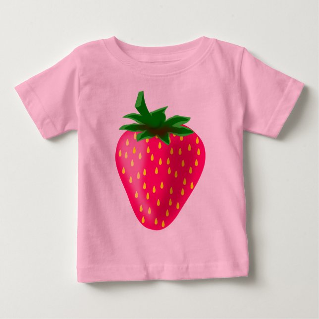 Cute och jordgubbar t-shirt (Framsida)