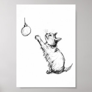 Cute- och julklapp för prydnadsföremål poster