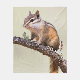 Cute och Knubbig Chipmunk Fleecefilt