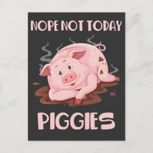 Cute och Lazy Gris Funny Hog Sleeping Farm Animal Vykort
