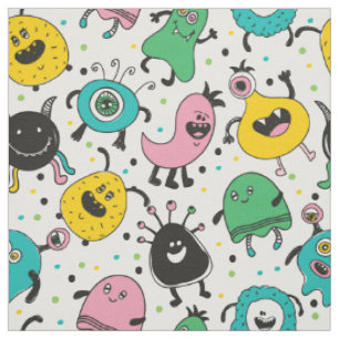 Cute och lustig tecknad monster mönster tyg