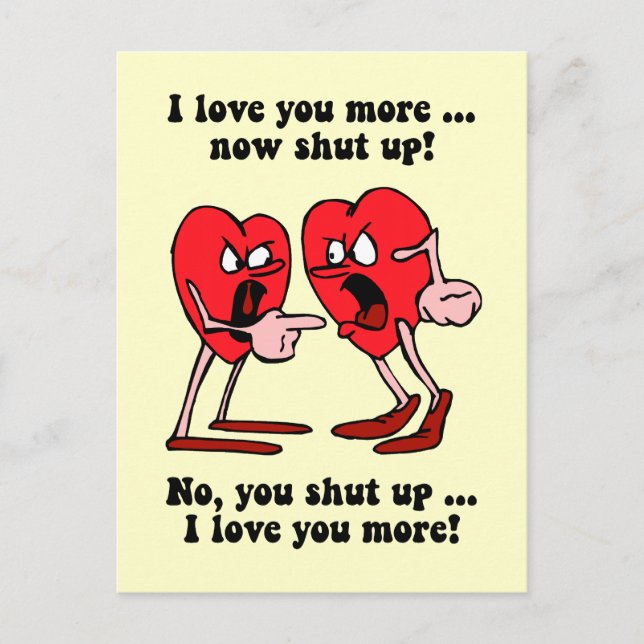 Cute och lustigt Alla hjärtans dag Helg Vykort (Framsida)