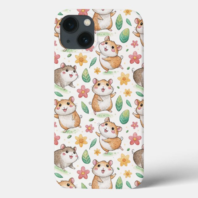 Cute och lustigt dansande hamster mönster (Baksida)