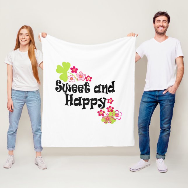 Cute och lycklig fleecefilt (På plats)