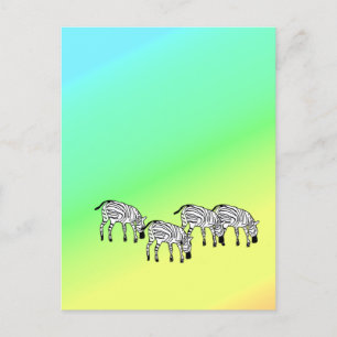 Cute och Lycklig Kenya Zebra Birthday Helg Vykort