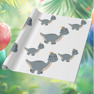 Cute och Modern Boho Dinosaur Party Presentpapper