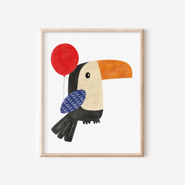 Cute och Modern handritad Toucan Nursery Art Poster (Skapare uppladdad)