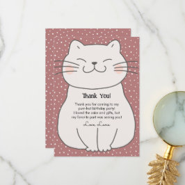 Cute och Modern Kitten Birthday Tack Kort