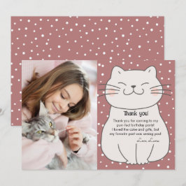 Cute och Modern Kitten med foto Birday Tack Kort