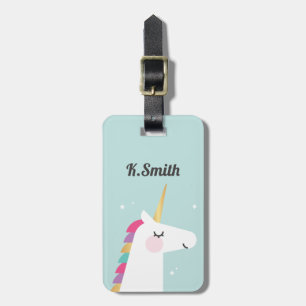 Cute och Modern Rainbow Unicorn Bagagebricka