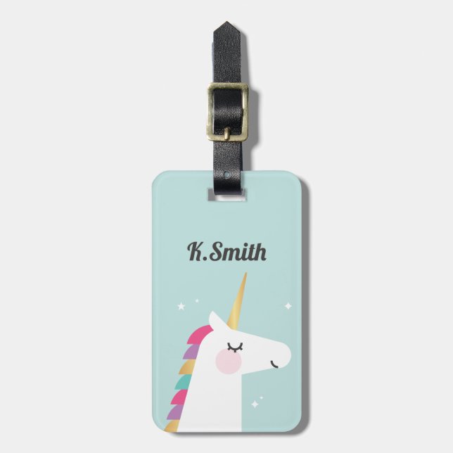Cute och Modern Rainbow Unicorn Bagagebricka (Vertikal Framsida)