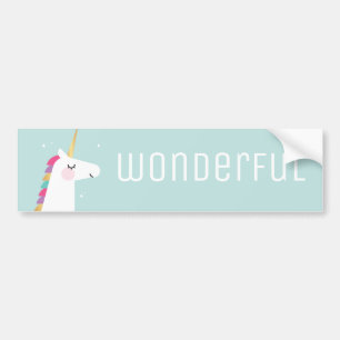 Cute och Modern Rainbow Unicorn Bildekal