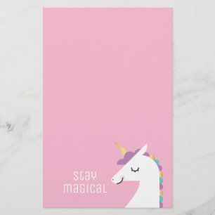Cute och Modern Rainbow Unicorn Brevpapper