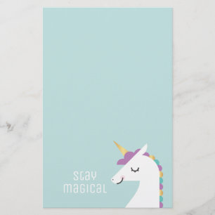 Cute och Modern Rainbow Unicorn Brevpapper