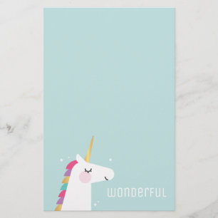 Cute och Modern Rainbow Unicorn Brevpapper