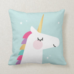 Cute och Modern Rainbow Unicorn Kudde
