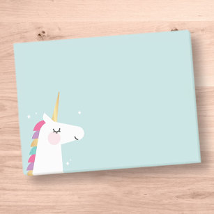Cute och Modern Rainbow Unicorn Post-it Block