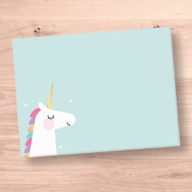 Cute och Modern Rainbow Unicorn Post-it Block (Skapare uppladdad)