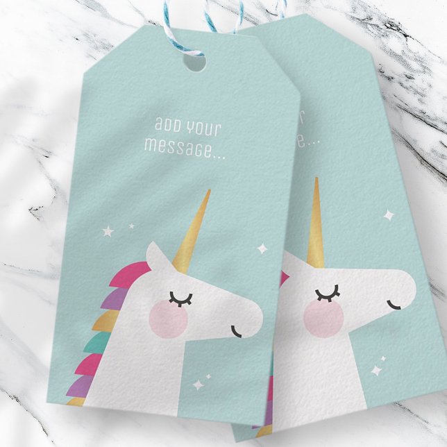 Cute och Modern Rainbow Unicorn Presentetikett (Skapare uppladdad)