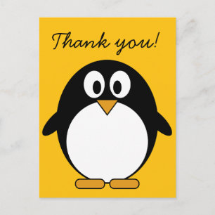 Cute och Modern Tecknad Penguin Vykort